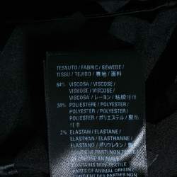 Pre Owned Balenciaga Black Satin Allover Logo Oversized Long Sleeves Shirt M