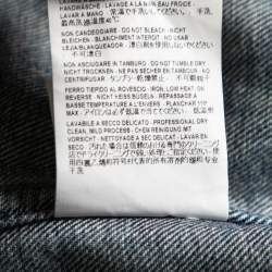 Pre Owned Balenciaga Blue Denim Front Pocket Long Sleeve Jacket S