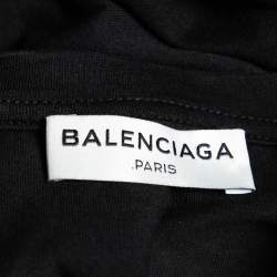 Pre Owned Balenciaga Black Cotton Crew Neck T-Shirt S