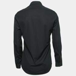 Pre Owned Balenciaga Black Cotton Button Front Shirt S