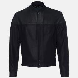 مملوكة مسبقًا جاكيت بالنسياغا صوف مزيج أسود مزين سحاب مقاس كبير ( لارج )