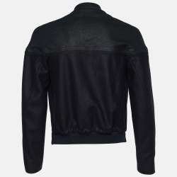 مملوكة مسبقًا جاكيت بالنسياغا صوف مزيج أسود مزين سحاب مقاس كبير ( لارج )