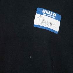 Pre Owned Balenciaga Black Cotton My Name is Denma Oversized Distressed T-Shirt S