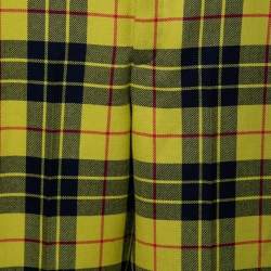 Pre Owned Balenciaga Yellow & Black Tartan Wool Straight-Leg Pants M Waist 30"