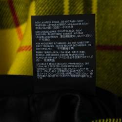 Pre Owned Balenciaga Yellow & Black Tartan Wool Straight-Leg Pants M Waist 30"