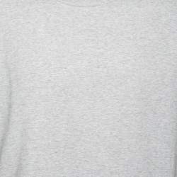 Pre Owned Balenciaga Grey Leather Pocket Detail Cotton T-Shirt XL
