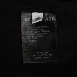 Pre Owned Balenciaga Black Cotton Oversized Crewneck T-Shirt XS