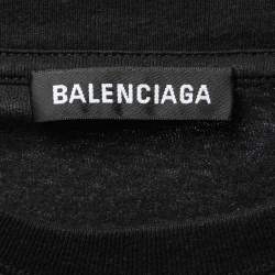 Pre Owned Balenciaga Black Cotton Oversized Crewneck T-Shirt XS