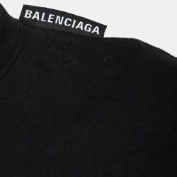 Pre Owned Balenciaga Black Cotton Oversized Crewneck T-Shirt XS