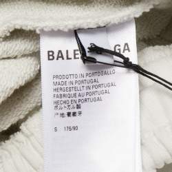 Balenciaga White Logo Embroidered Cotton Shorts S