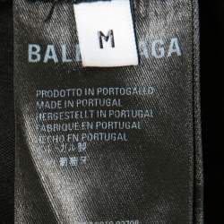 مملوكة مسبقًا Balenciaga Black Logo Print Cotton T-Shirt M
