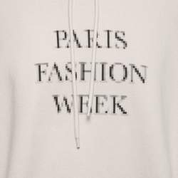 Pre Owned Balenciaga Grey Fashion Week Print Cotton Hoodie S