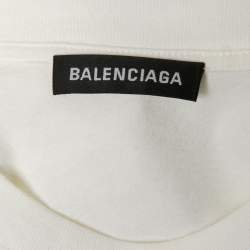 مملوكة مسبقًا Balenciaga White Cotton Fuel Gauge Graphic Print T-Shirt M