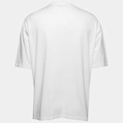 مملوكة مسبقًا Balenciaga White Cotton Fuel Gauge Graphic Print T-Shirt M