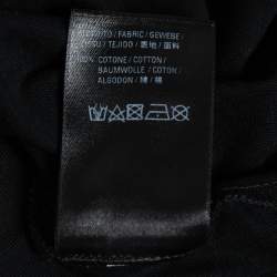 Pre Owned Balenciaga Black Cotton Logo Print Crewneck T-Shirt XS
