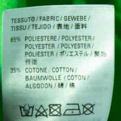 Pre Owned Balenciaga Neon Green Logo Printed Cotton Long Sleeve Oversized T-Shirt S