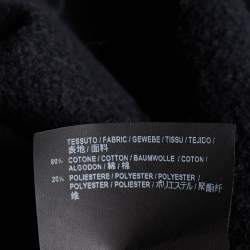Pre Owned Balenciaga Black Logo Printed Cotton Knit Hoodie S