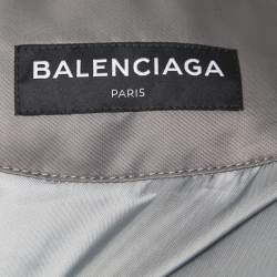 Pre Owned Balenciaga Grey Synthetic Bomber Jacket XS