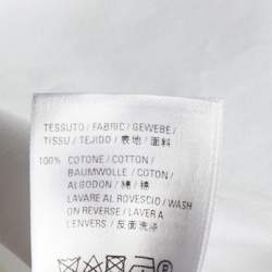 Pre Owned Balenciaga White Cotton Logo Detail Oversized Shirt L