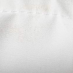 Pre Owned Balenciaga White Cotton Logo Detail Oversized Shirt L