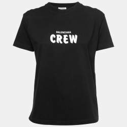 Dom kapperszaak struik Balenciaga Black Cotton Crew Logo Print Fitted T-Shirt XL Balenciaga | TLC
