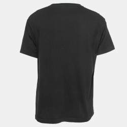 Pre Owned Balenciaga Black Logo Print T-Shirt M