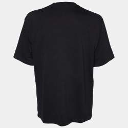 Pre Owned Balenciaga Black X Rated Printed Cotton Knit Oversized T-Shirt S