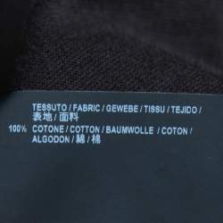 Pre Owned Balenciaga Charcoal Grey Logo Embroidered Cotton Knit Oversized T-Shirt XS