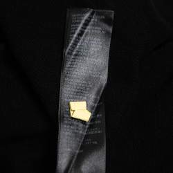 Pre Owned Balenciaga Black Logo Printed Distressed Cotton Knit Hoodie XS