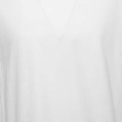 Pre Owned Balenciaga White Logo Print Cotton Crew Neck Half Sleeve T-Shirt L