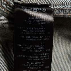 Pre Owned Balenciaga Blue Logo Embroidered Denim Jacket XXL