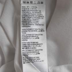 Pre Owned Balenciaga X Adidas White Logo Print Stripe Detailed Cotton Half Sleeve T-Shirt L