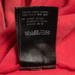 مملوكة مسبقًا Balenciaga Red Washed Logo Print Cotton Half Sleeve T-Shirt M