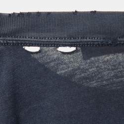 Pre Owned Balenciaga Black Maison printed Cotton Knit Distressed T-Shirt XS