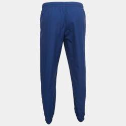 Balenciaga Navy Blue Logo Print Nylon Drawstring Joggers XS