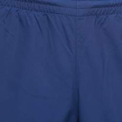 Balenciaga Navy Blue Logo Print Nylon Drawstring Joggers XS