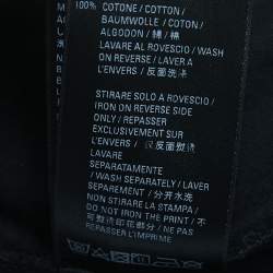 مملوكة مسبقًا Balenciaga Black Distressed Ripped Cotton Logo Print T-Shirt M