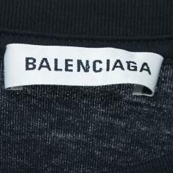 مملوكة مسبقًا Balenciaga Black Cotton Printed T-Shirt M