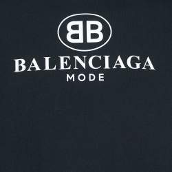 مملوكة مسبقًا Balenciaga Black Cotton Printed T-Shirt M