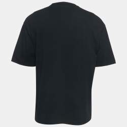 مملوكة مسبقًا Balenciaga Black Cotton Printed T-Shirt M