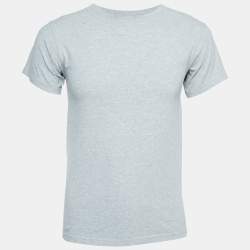 Balenciaga Grey Cotton Logo Patched T-Shirt S