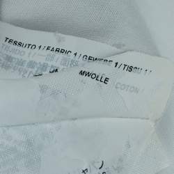 Pre Owned Balenciaga White All-Over Logo Printed Cotton Button Down Shirt M