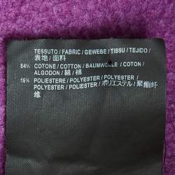 Pre Owned Balenciaga Purple Logo Print Cotton Blend Hooded Sweatshirt S