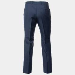 Balenciaga Navy Blue Wool Tailored Trousers M