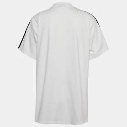 Pre Owned Balenciaga X Adidas White Logo Print Cotton Oversized T-Shirt M