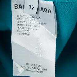 Pre Owned Balenciaga Teal Green Cotton Oversized Shirt XS