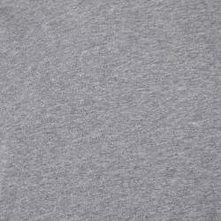 مملوكة مسبقًا Balenciaga Grey Logo Print Cotton Crew Neck T-Shirt S