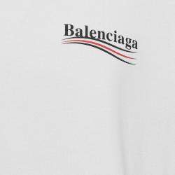 Pre Owned Balenciaga White Printed Cotton Oversized T-Shirt S