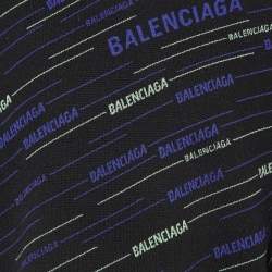 Balenciaga Black Logo Intarsia Wool Sweater M