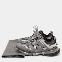 Balenciaga Grey Faux Leather Track Sneakers Size 43